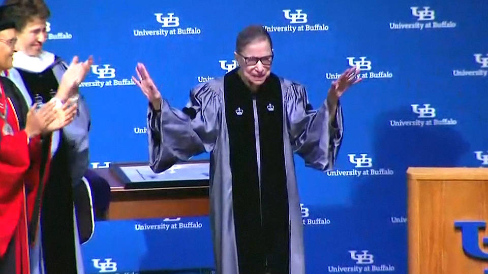 H14 ruth bader ginsburg rbg honorary degree suny cancer treatment new york appearance