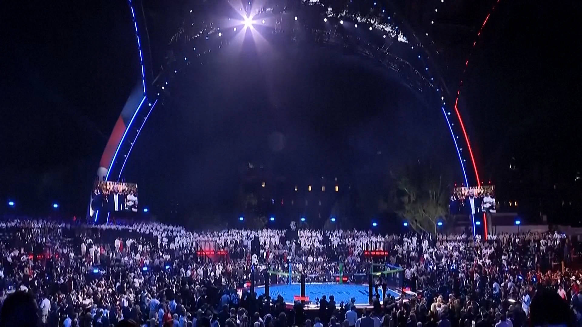 Trump Celebrates 80th Birthday with UFC Cage Fights on White House Lawn