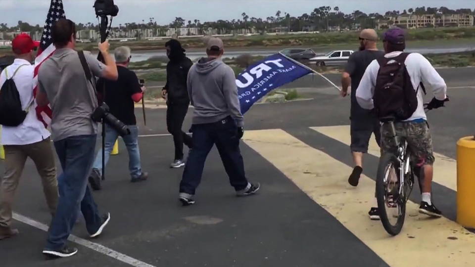 H09 california trump rally brawl