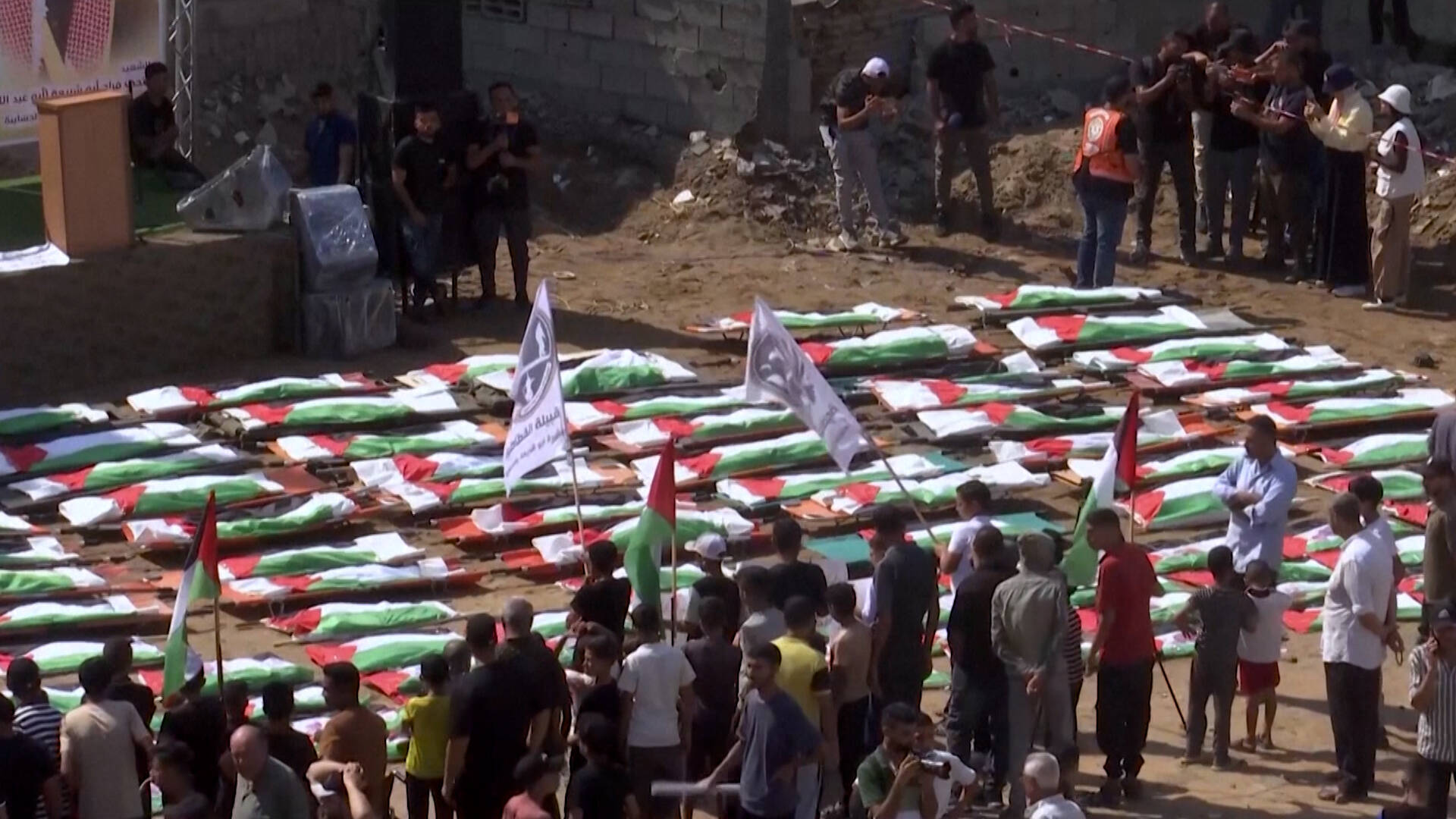 Gaza Mass Funeral: 112 Victims of 2023 Israeli Airstrike Finally Buried