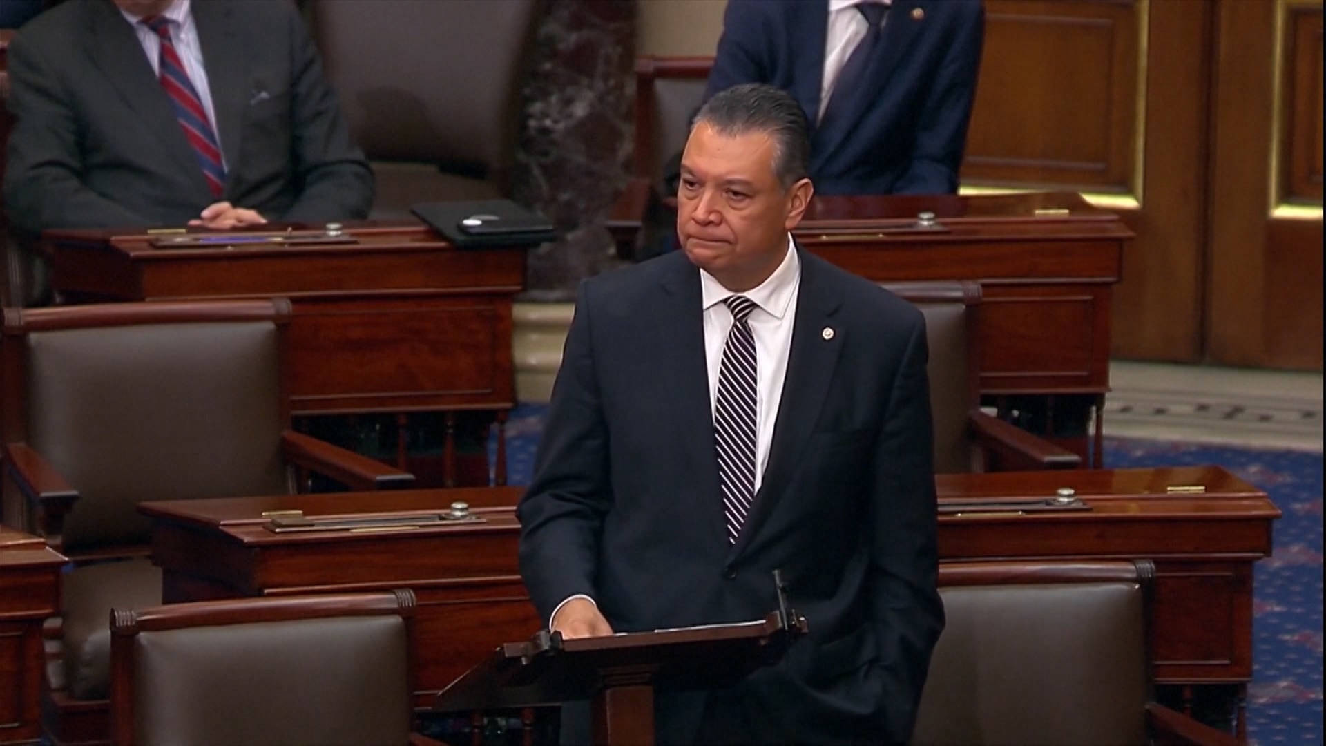 Sen. Alex Padilla Recounts Being Handcuffed at Kristi Noem Press ...