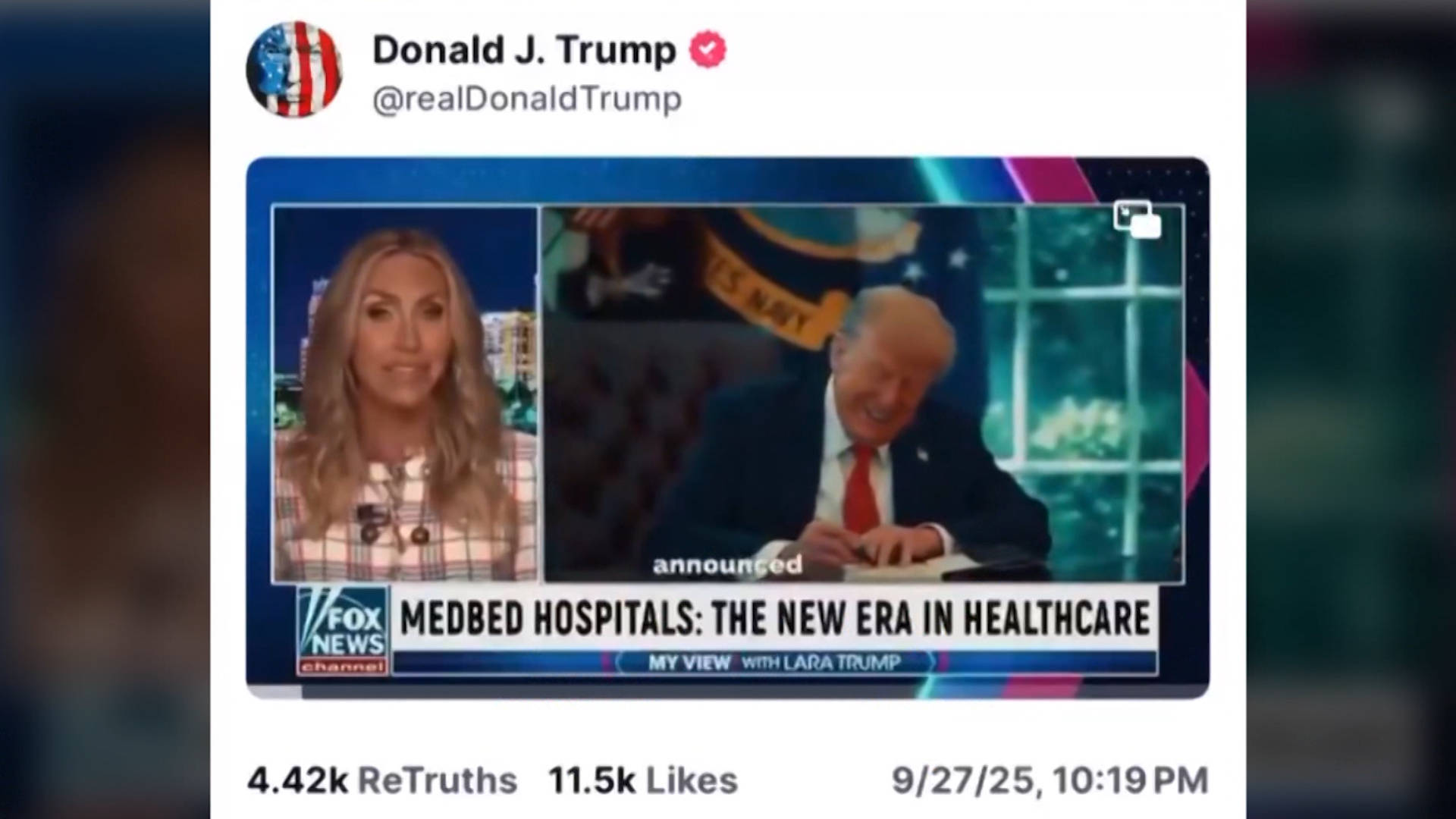 Trump Posts, Then Deletes, Deepfake Video Promoting “Medbed” Conspiracy ...