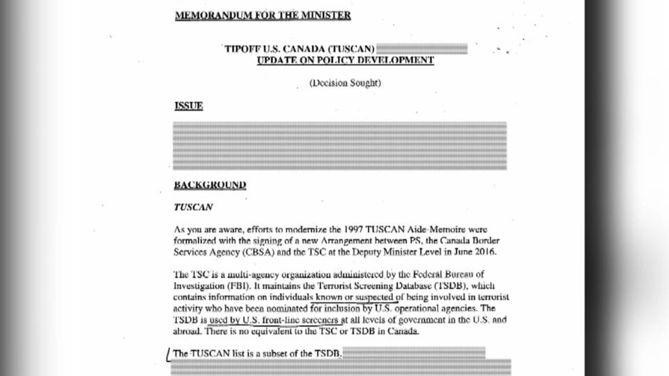 H14 tuscan tipoff us canada muslim ban profiling