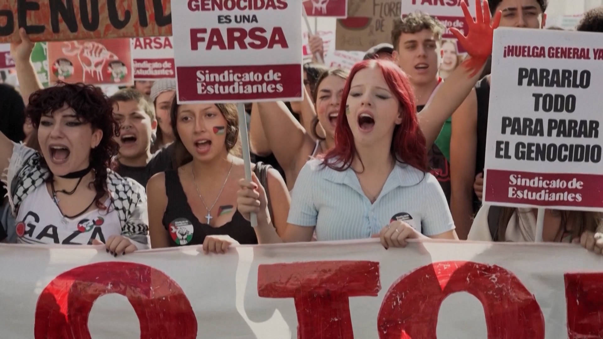 Spanish Unions and Students Hold Nationwide Strike Demanding Government Sever Ties with Israel