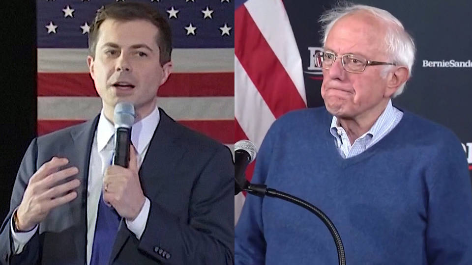 H2 sanders buttigieg tied iowa result