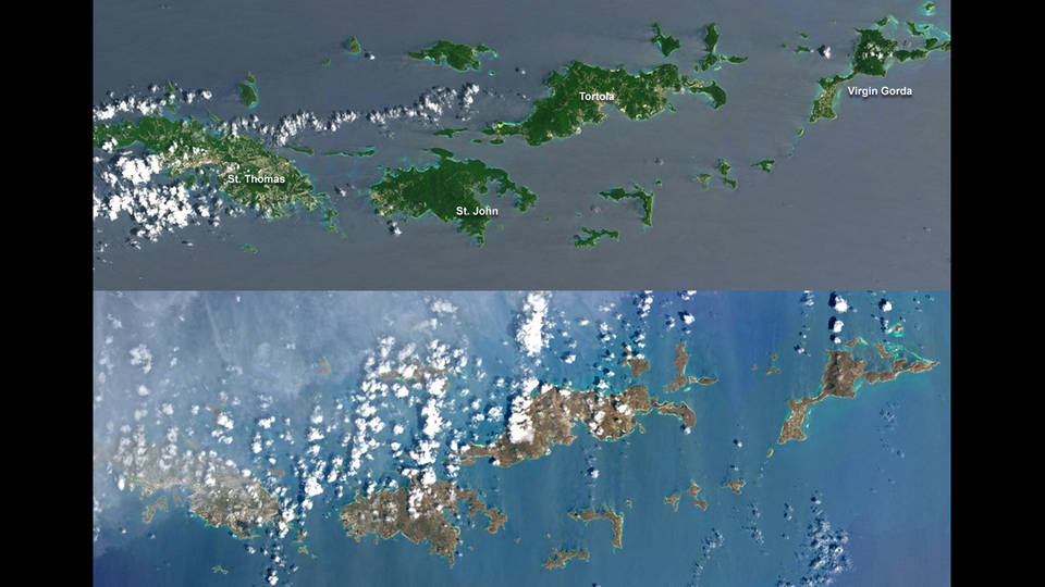 Hurricane irma virgin islands devastation from space