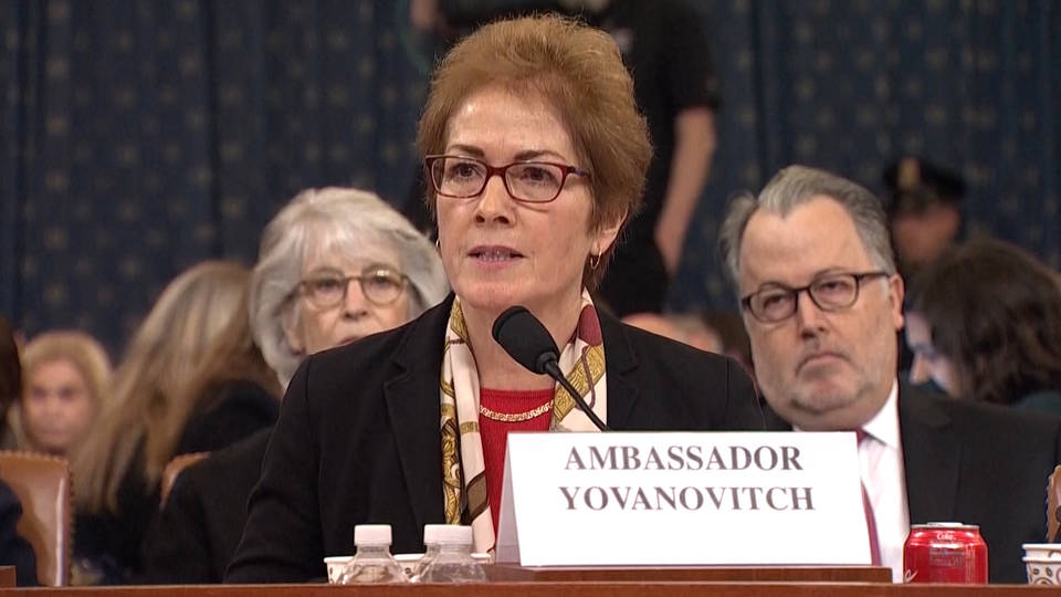 H4 former us ukraine ambassador marie yovanovitch testify impeachment hearing trump giuliani zelensky