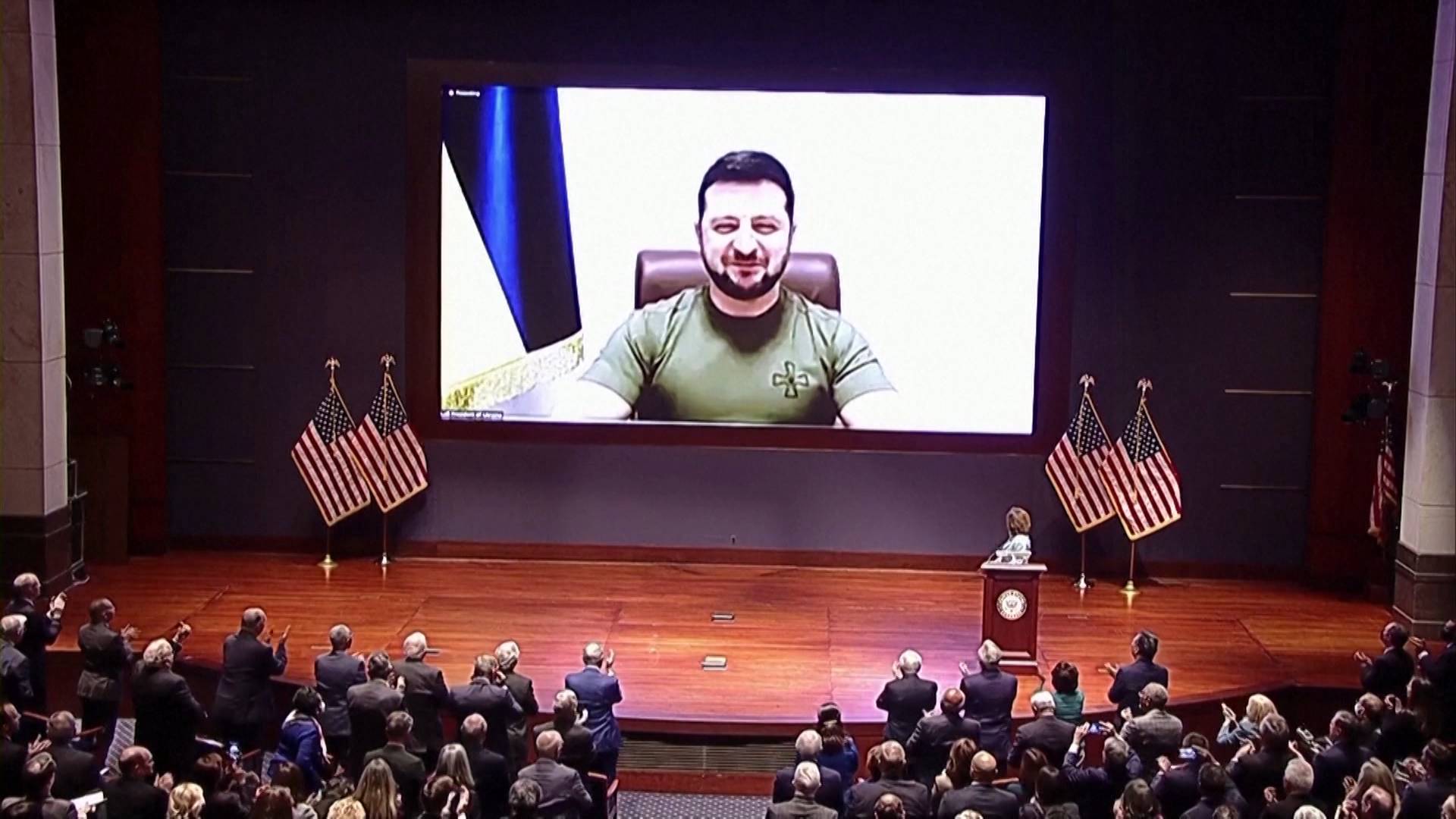 Ukrainian President Volodymyr Zelensky Asks U.S. Congress for More Weapons