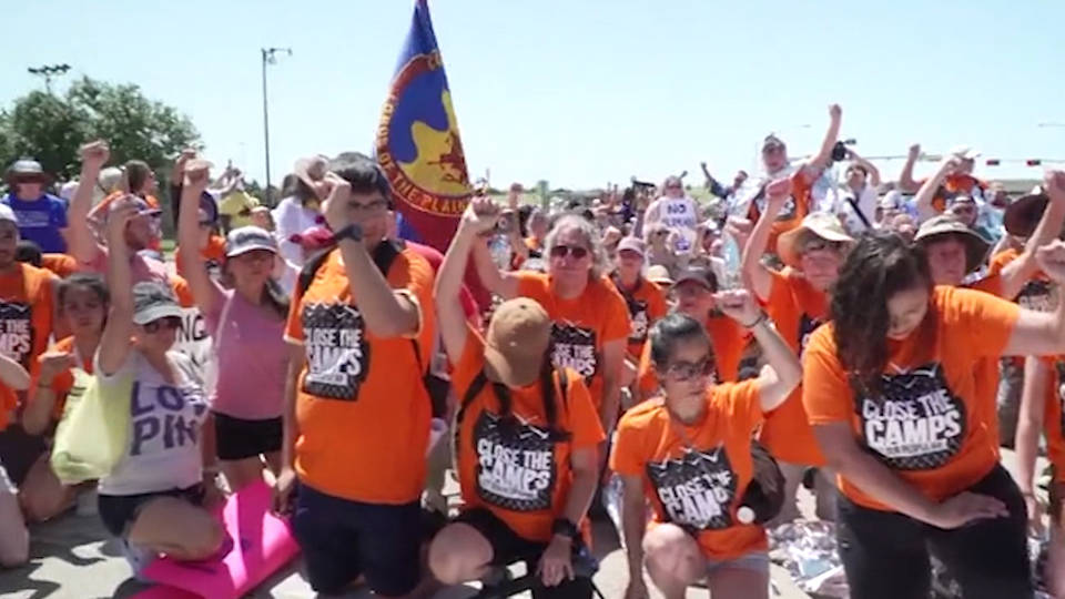 H13 fort sill oklahoma activists protest jailing migrant children japanese americans detention camp wwii