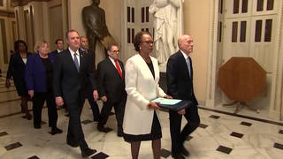 H1 house lawmakers deliver articles impeachment senate trump managers pelosi
