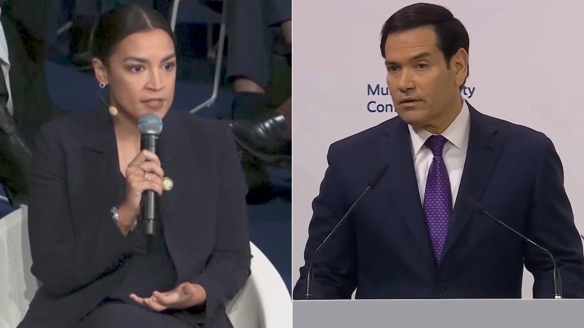 AOC and Secretary of State Rubio Offer Competing Visions of U.S. Foreign Policy at Munich Security Conference