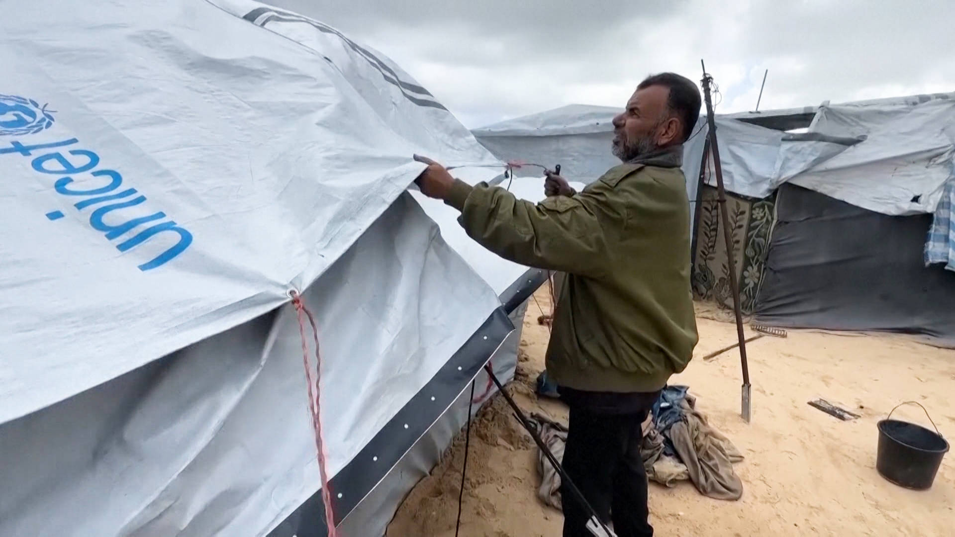 Winter Storm Brings Added Misery to Gaza’s Displaced Palestinians