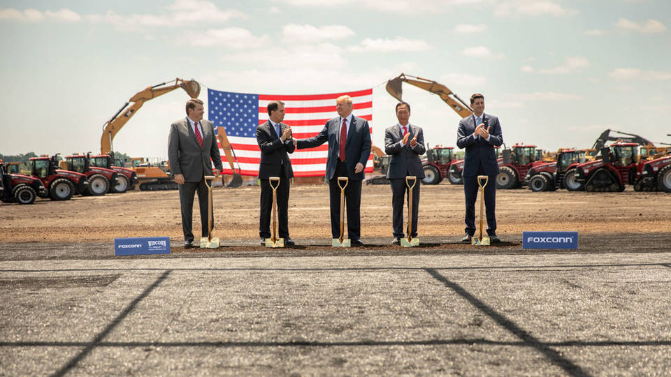 H donald trump foxconn scott walker groundbreaking