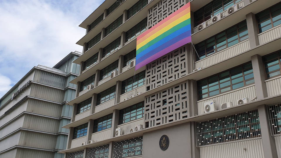 H10 us embassies trump policy lgbtq pride flag seoul chennai new delhi rainbow
