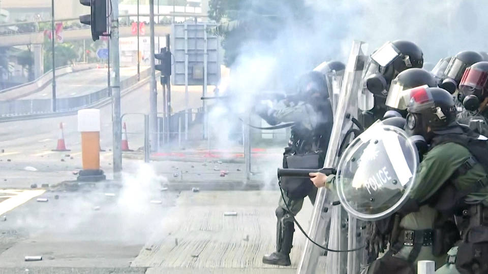 H4 hong kong protests tear gas shot china 70th anniversary