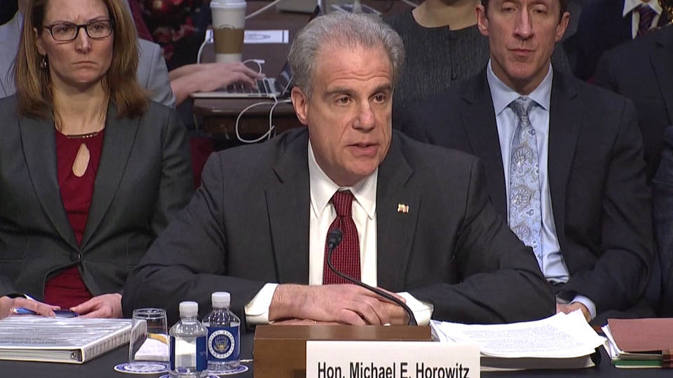 H2 justice department inspector michael horowitz testimony senate judiciary committee trump impeachment investigation fbi report
