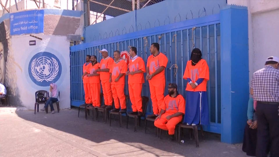 H9 unrwa protest