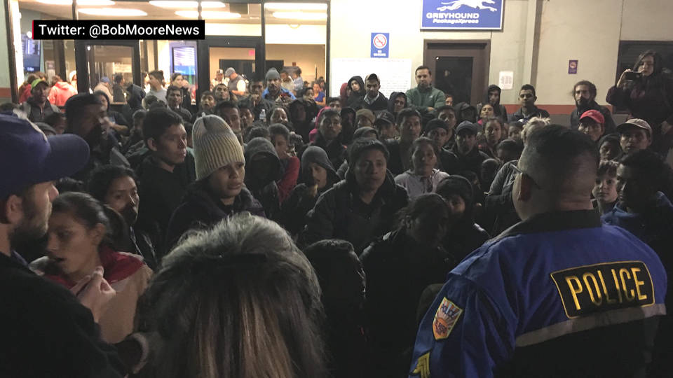 H6 ice migrants el paso bus station