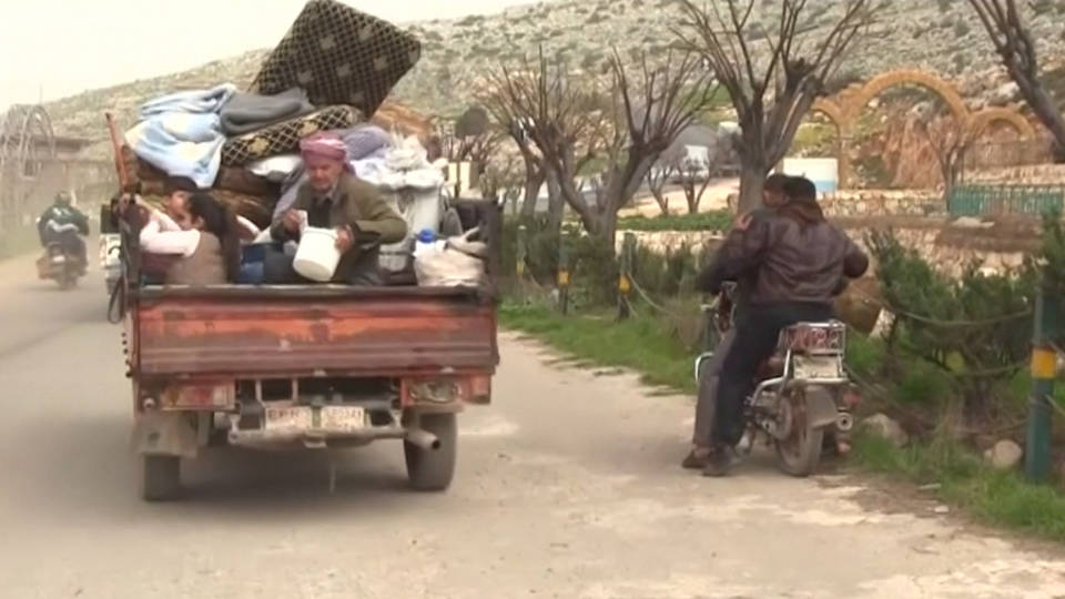 H2 afrin civilian flee fighting