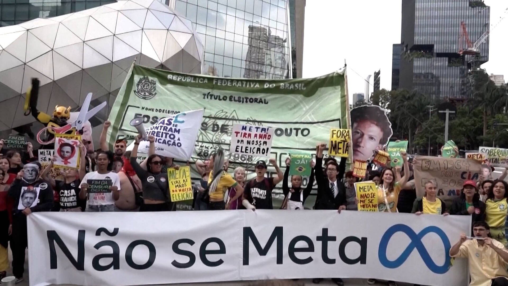Brazilian Protesters Rally Outside Meta Offices over Alleged Election ...