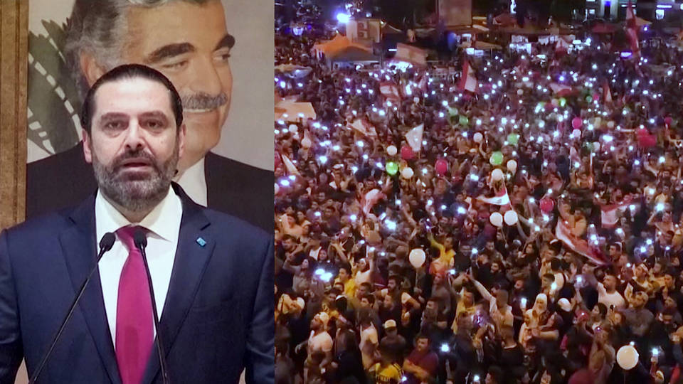 H3 lebanon prime minister resigns massive protests saad hariri anti government