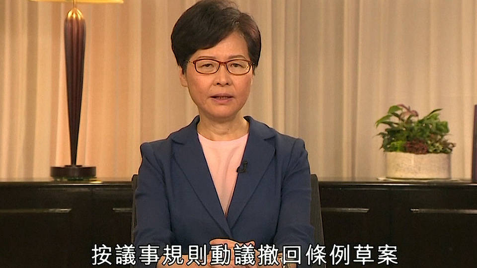 H2 hong kong carrie lam extradition bill withdrawal protests