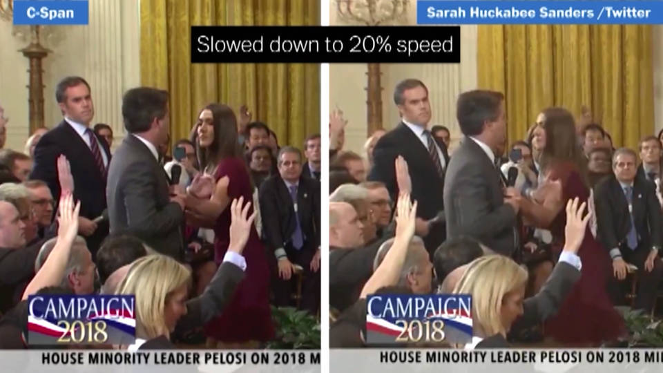 H9 huckabee sanders doctored video acosta