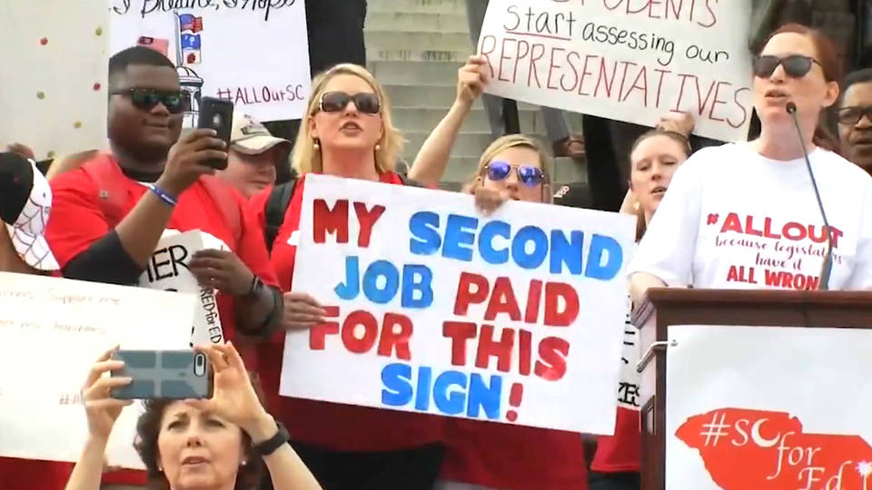 H7 south carolina teachers rally union rights may day rally