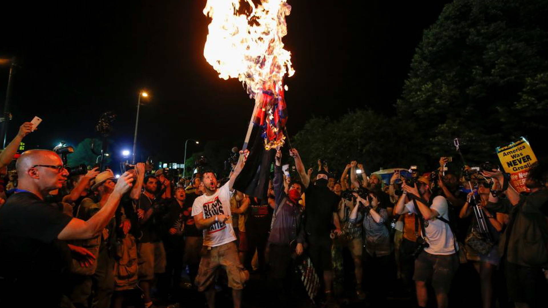 As Hillary Clinton Accepts Democratic Nomination, Hundreds Protest Outside Convention ...